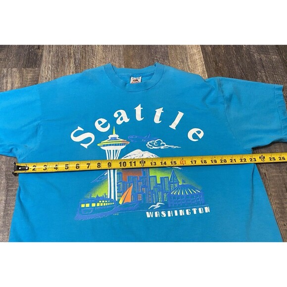 Vintage Seattle Single Stitch T-Shirt Made in USA Space Needle Skyline Size XL - Picture 7 of 10